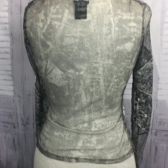 Roberta Scarpa Top Gray Sheer Long Sleeve Italy 8 - Picture 4 of 8